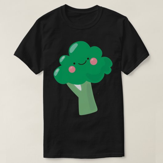 Broccoli Sticker glimlachen T-shirt (Design voorkant)