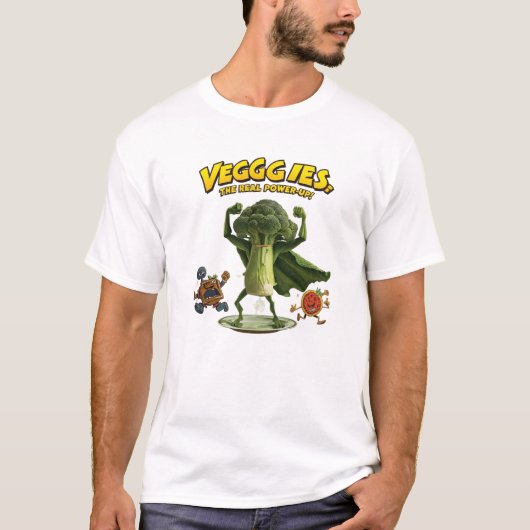 Broccoli Superheld Groenten Kracht T-shirt (Voorkant)
