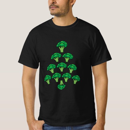 Broccoli vegan kerstboom t-shirt (Voorkant)