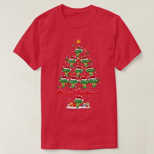 Broccoli Vegetable Matching Santa Broccoli Christm T-shirt (Design voorkant)