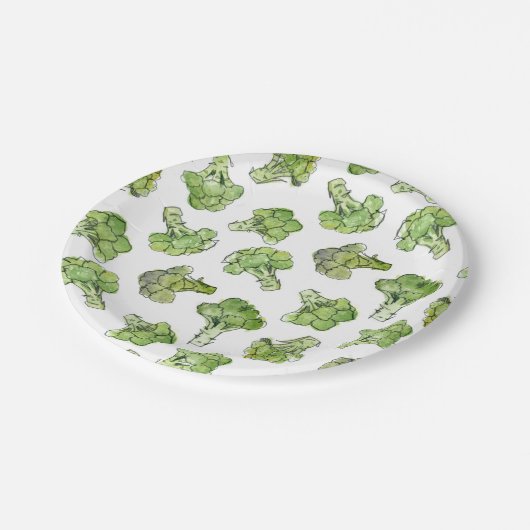 broccoli - verspreid papieren bordje (Gekanteld)