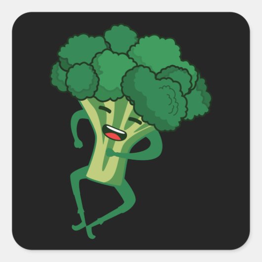Broccoli Vierkante Sticker (Voorkant)