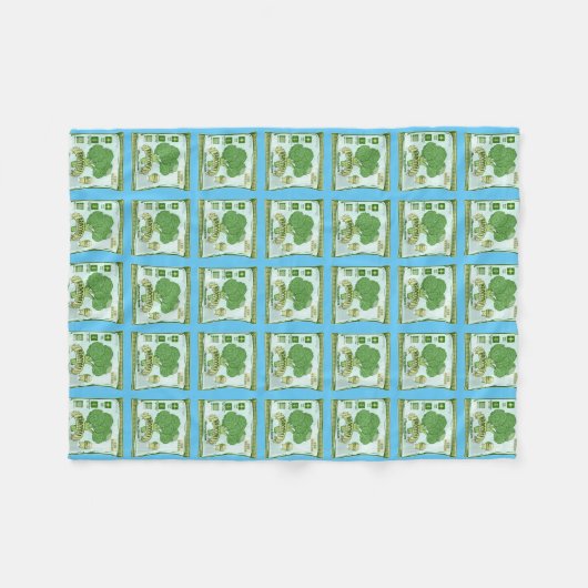 Broccoli Zaden Groenten telen Fleece Deken (Voorkant (Horizontaal))