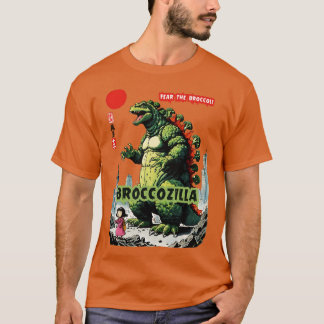 Broccozila De Veggie Kaiju Vegan Broccoli Design T-shirt