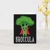 Broccula Funny Broccoli Halloween Lazy Costume Kaart (Gele Bloem)