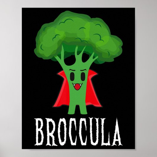 Broccula Funny Broccoli Halloween Lazy Costume Poster (Voorkant)