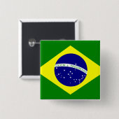 Broche Bandeira do Brasil Vierkante Button 5,1 Cm (Voorkant /achterkant)