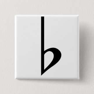 Broche (Botton) Bemol Preto Vierkante Button 5,1 Cm