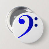 Broche (Botton) Clave de Fá Azul Ronde Button 7,6 Cm (Voorkant /achterkant)