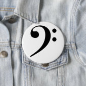 Broche (Botton) Clave de Fá Preta Ronde Button 4,0 Cm (In situ)