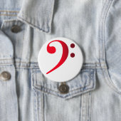 Broche (Botton) Clave de Fá Vermelha Ronde Button 7,6 Cm (In situ)