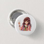 Broche (Botton) Ohayo Ronde Button 3,2 Cm (Voorkant /achterkant)