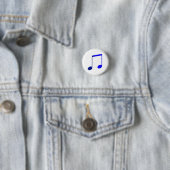 Broche (Button) Dupla Colcheia Azul Ronde Button 3,2 Cm (In situ)