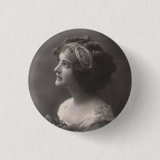 Broche chapa dama vintage ronde button 3,2 cm