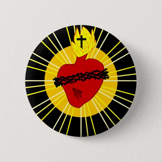 Broche do Sagrado Coração de Jesus Ronde Button 5,7 Cm (Voorkant)