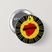 Broche do Sagrado Coração de Jesus Ronde Button 5,7 Cm (Voorkant /achterkant)