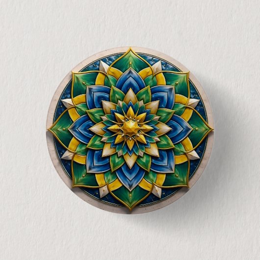 Broche Mandala Luxo - 01 Ronde Button 3,2 Cm (Voorkant)
