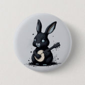 broche rabbi bunny guitar hobby grappig ronde button 5,7 cm (Voorkant)