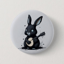 broche rabbi bunny guitar hobby grappig ronde button 5,7 cm