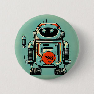 broche robot oud vuile robot ronde button 5,7 cm
