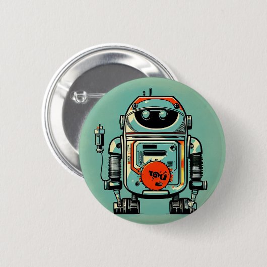 broche  robot oud vuile robot ronde button 5,7 cm (Voorkant /achterkant)
