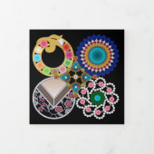 Broche Zwart Achtergrond Trifold Kaart (Cover)