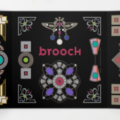 Broche Zwart Achtergrond Trifold Kaart (Binnenkant midden)