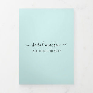 Brochure Beauty Salon Business Turquoise Drieluik Kaart