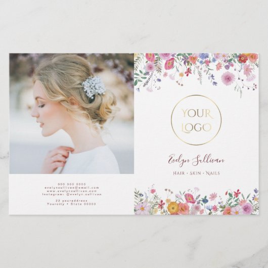 Brochure bifold met verse wilde bloemen (Voorkant)