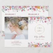Brochure bifold met verse wilde bloemen (Voorkant / Achterkant)