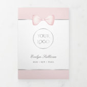 Brochure Coquette Pink Bow Trifold Drieluik Kaart (Cover)