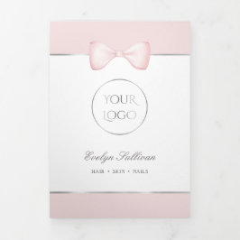 Brochure Coquette Pink Bow Trifold Drieluik Kaart