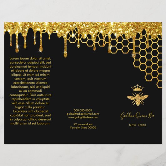 brochure faux glitter koningin bee (Voorkant)