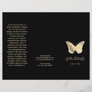 brochure faux gold foil butterfly logo