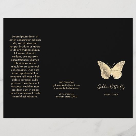 brochure faux gold foil butterfly logo (Voorkant)