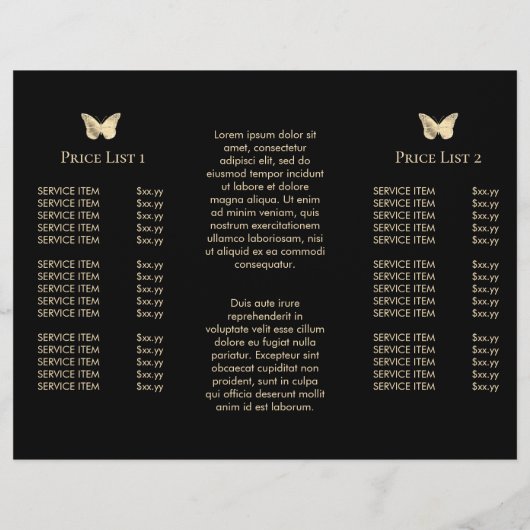 brochure faux gold foil butterfly logo (Achterkant)