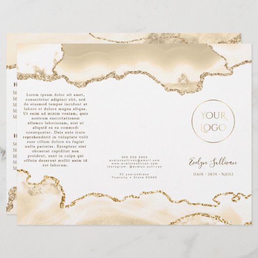 Brochure met delicate perzik agaat (Voorkant / Achterkant)