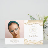 Brochure met delicate perzik agaat tweevoudig (Staand voorkant)