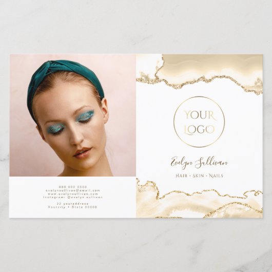 Brochure met delicate perzik agaat tweevoudig (Voorkant)