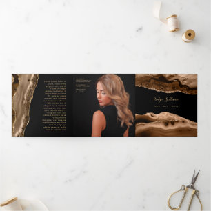 Brochure over bruin Agate Trifold Drieluik Kaart