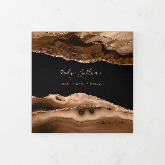 Brochure over bruin Agate Trifold Drieluik Kaart (Cover)