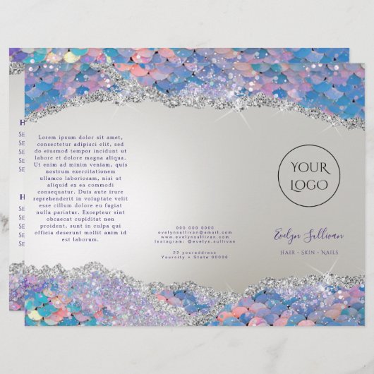 Brochure over de folie van Mermaid sequin faux (Voorkant / Achterkant)