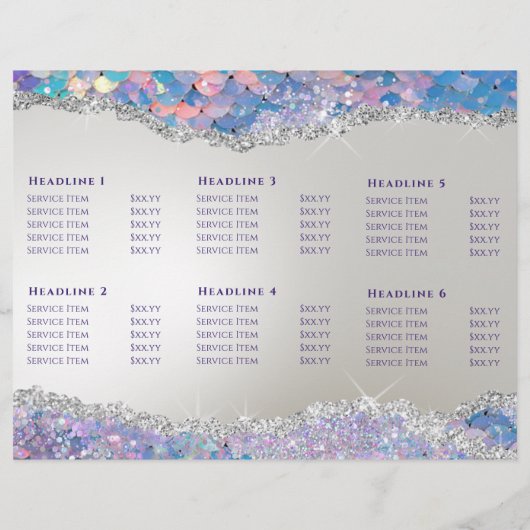 Brochure over de folie van Mermaid sequin faux (Achterkant)
