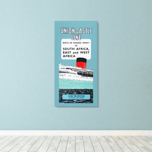 Brochure over de gierlijn van de Unie ~ L Canvas Afdruk (Insitu (Houten vloer))