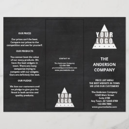 Brochure over de lijst met eenvoudige menuprijzen 