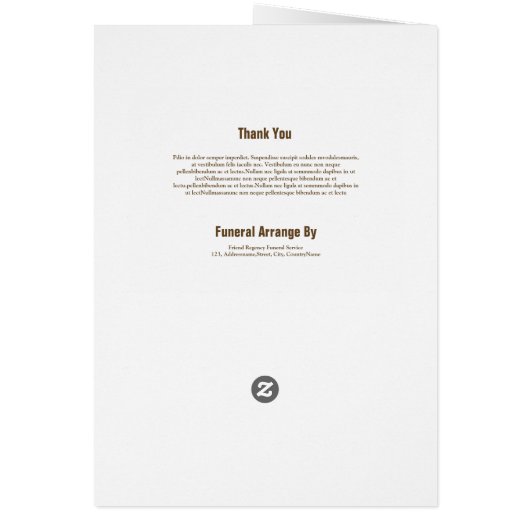 Brochure over de Sjabloon van het begrafenisprogra (Achterkant)