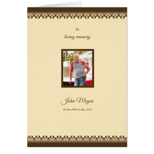 Brochure over de Sjabloon van het begrafenisprogra (Voorkant)