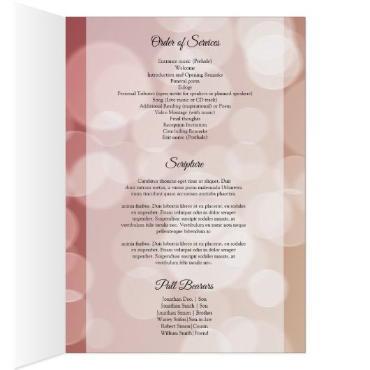 Brochure over de Sjabloon van het begrafenisprogra (Binnen (Rechts))