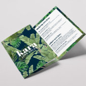 Brochure over de tropische moderne salonontwerper drieluik kaart