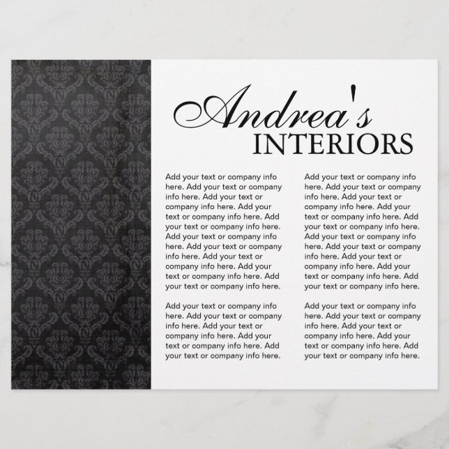 Brochure over drie Vold Interior Designer (Voorkant)